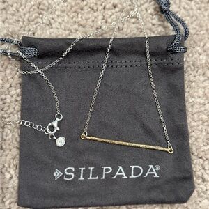Silpada Sterling Silver and Brass “Underlined” Necklace